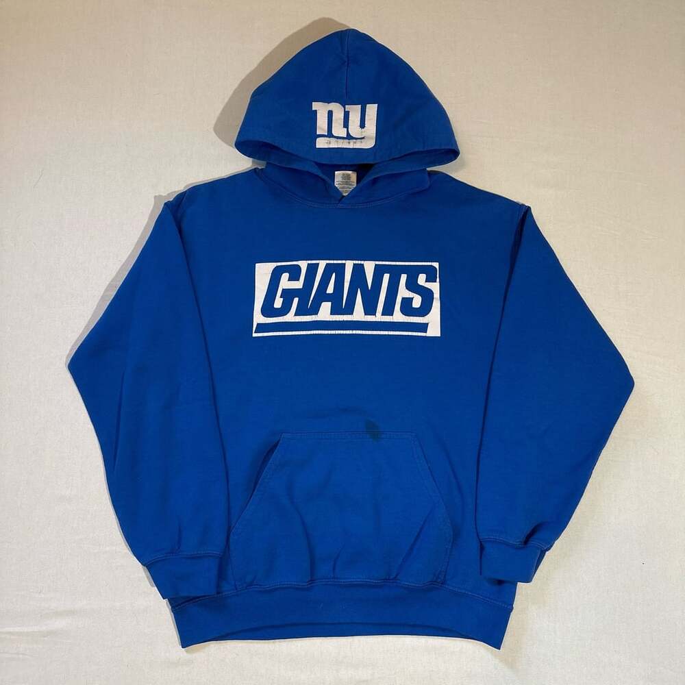 Gildans 2000s NY Giants Blue Pullover Hoodie Size M